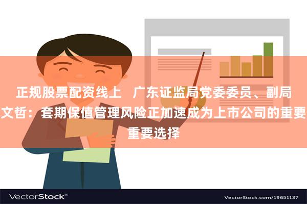 正规股票配资线上   广东证监局党委委员、副局长王文哲：套期保值管理风险正加速成为上市公司的重要选择